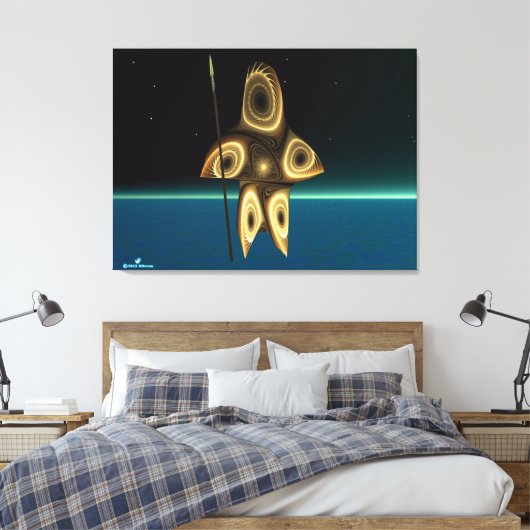 Fractal Inuit Hunter Canvas Afdruk (Insitu (Slaapkamer))