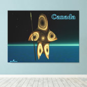 Fractal Inuit Hunter Canvas Afdruk (Insitu (Houten vloer))