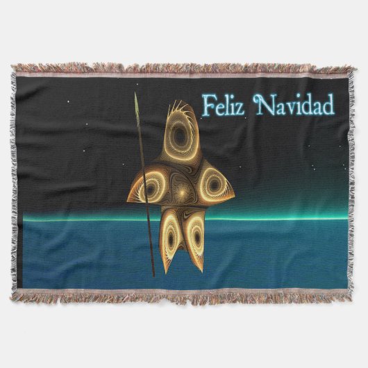Fractal Inuit Hunter - Feliz Navidad Deken (Voorkant)