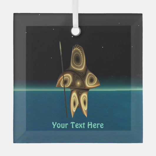 Fractal Inuit Hunter Glas Ornament (Voorkant)