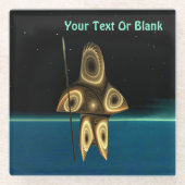 Fractal Inuit Hunter Glazen Onderzetter (Voorkant)