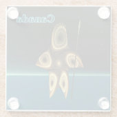 Fractal Inuit Hunter Glazen Onderzetter (Achterkant)