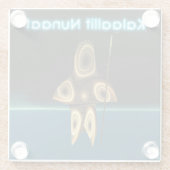 Fractal Inuit Hunter - Groenland Glazen Onderzetter (Achterkant)