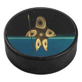 Fractal Inuit Hunter Hockey Puck (3/4)