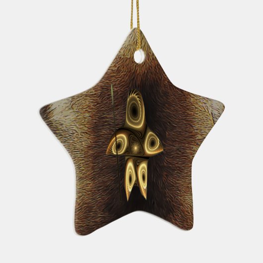 Fractal Inuit Hunter Keramisch Ornament (Rechts)