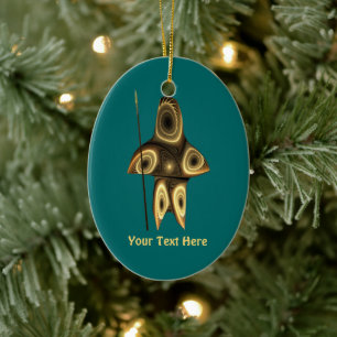 Fractal Inuit Hunter Keramisch Ornament