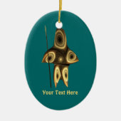 Fractal Inuit Hunter Keramisch Ornament (Voorkant)
