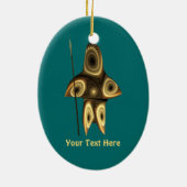Fractal Inuit Hunter Keramisch Ornament (Achterkant)