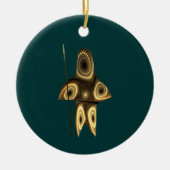 Fractal Inuit Hunter Keramisch Ornament (Voorkant)