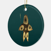 Fractal Inuit Hunter Keramisch Ornament (Links)