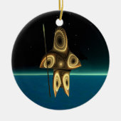 Fractal Inuit Hunter Keramisch Ornament (Voorkant)