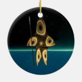 Fractal Inuit Hunter Keramisch Ornament (Achterkant)