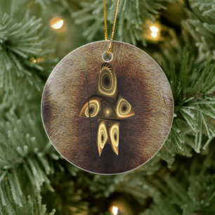 Fractal Inuit Hunter Keramisch Ornament