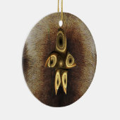 Fractal Inuit Hunter Keramisch Ornament (Rechts)