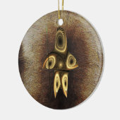 Fractal Inuit Hunter Keramisch Ornament (Links)