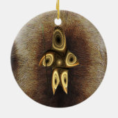 Fractal Inuit Hunter Keramisch Ornament (Achterkant)