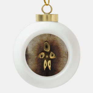 Fractal Inuit Hunter Keramische Bal Ornament