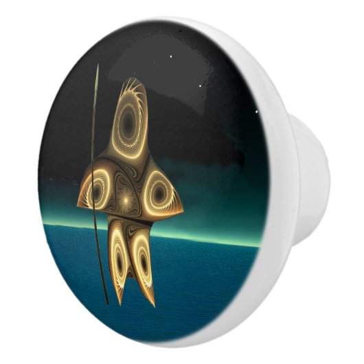 Fractal Inuit Hunter Keramische Knop (Rechts)