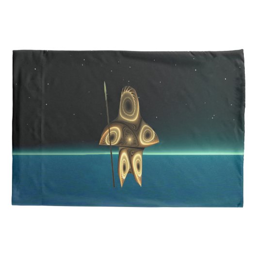 Fractal Inuit Hunter Kussensloop (Achterkant)