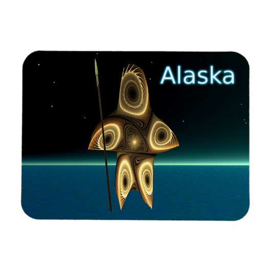 Fractal Inuit Hunter Magneet (Horizontaal)