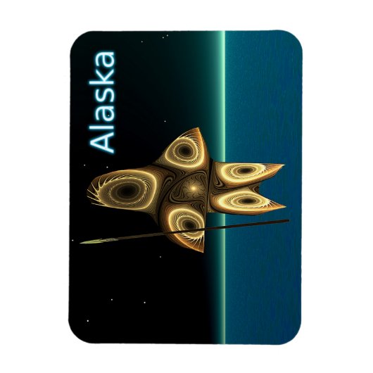 Fractal Inuit Hunter Magneet (Verticaal)