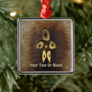 Fractal Inuit Hunter Metalen Ornament