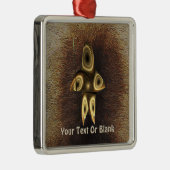 Fractal Inuit Hunter Metalen Ornament (Rechts)