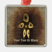 Fractal Inuit Hunter Metalen Ornament (Voorkant)