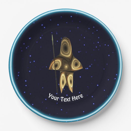 Fractal Inuit Hunter Papieren Bordje (Voorkant)