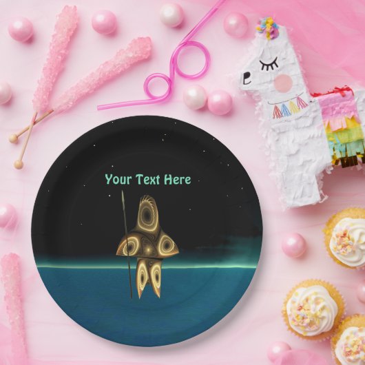 Fractal Inuit Hunter Papieren Bordje (Feest)