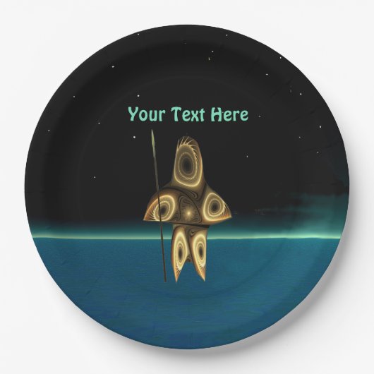 Fractal Inuit Hunter Papieren Bordje (Voorkant)