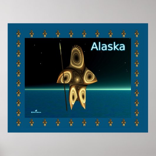 Fractal Inuit Hunter Poster (Voorkant)