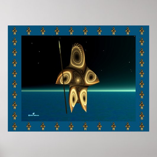 Fractal Inuit Hunter Poster (Voorkant)