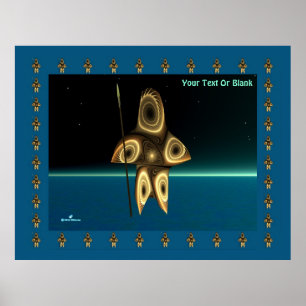 Fractal Inuit Hunter Poster