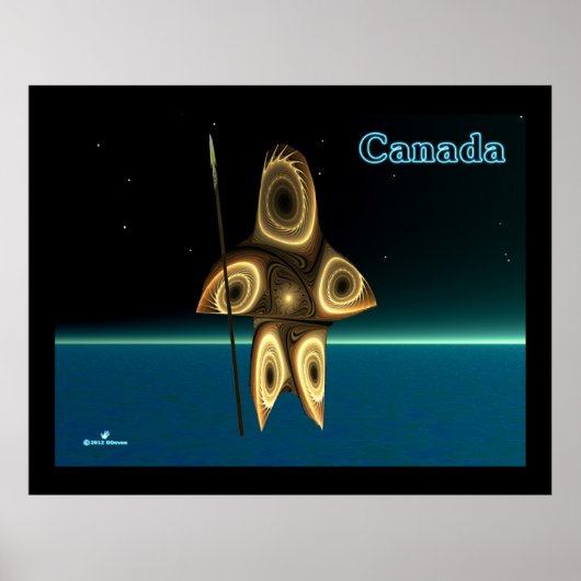 Fractal Inuit Hunter Poster (Voorkant)