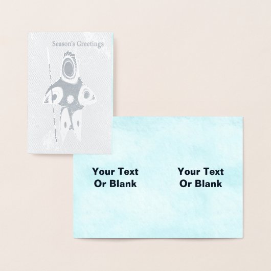 Fractal Inuit Hunter - Seizoensgroeten Folie Kaarten (Display)