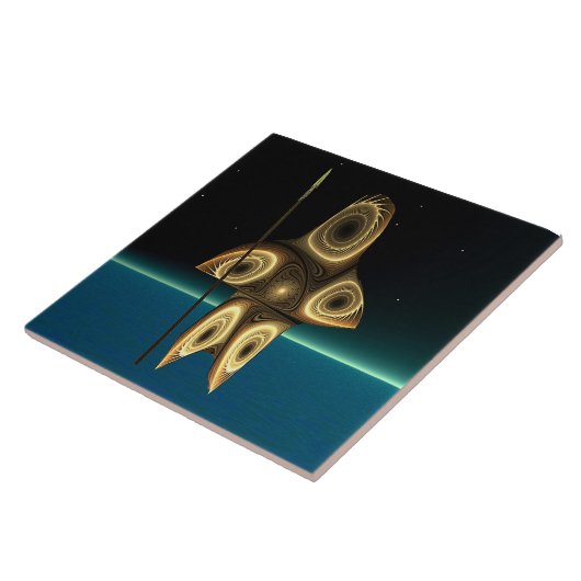 Fractal Inuit Hunter Tegeltje (Zijkant)