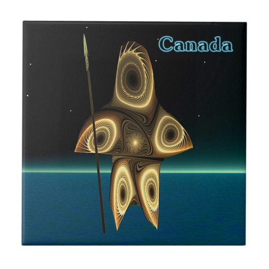 Fractal Inuit Hunter Tegeltje (Voorkant)