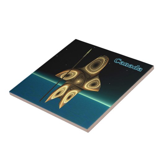 Fractal Inuit Hunter Tegeltje (Zijkant)