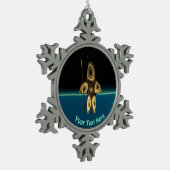 Fractal Inuit Hunter Tin Sneeuwvlok Ornament (Links)