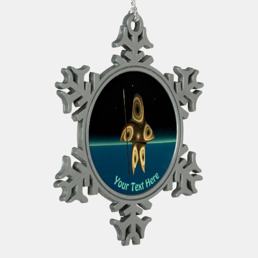 Fractal Inuit Hunter Tin Sneeuwvlok Ornament (Links)