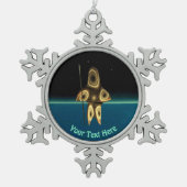 Fractal Inuit Hunter Tin Sneeuwvlok Ornament (Voorkant)