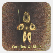Fractal Inuit Hunter Vierkante Sticker (Voorkant)