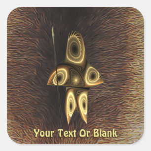 Fractal Inuit Hunter Vierkante Sticker