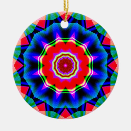 Fractal Kaleidoscoop 02 Keramisch Ornament (Voorkant)