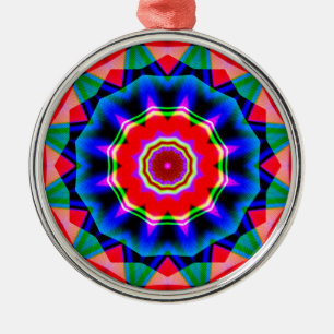 Fractal Kaleidoscoop 02 Metalen Ornament