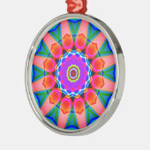 Fractal Kaleidoscoop 03 Metalen Ornament (Links)