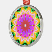 Fractal Kaleidoscoop 04 Metalen Ornament (Links)