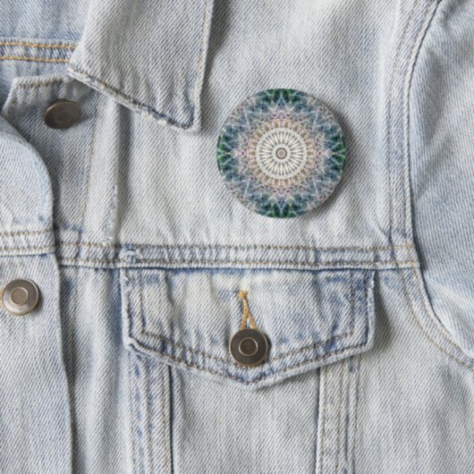 Fractal Kaleidoscoop Ronde Button 5,7 Cm (In situ)