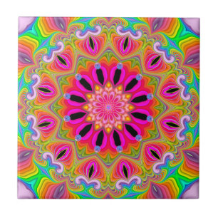 Fractal Kaleidoscope Celebrations Ceramic Tile Tegeltje